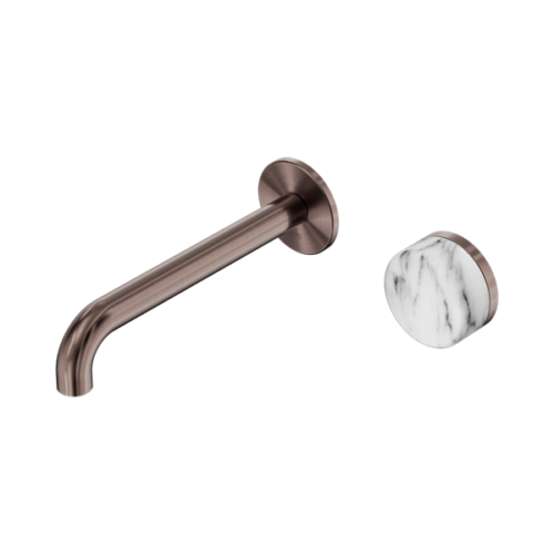 24E070BZ-Serenity-Progressive-Wall-Basin-Mixer-185mm-Spout-With-Arabescato-Corchia-Handle-Brushed-Bronze-Thumb.png Nero Serenity Progressive Wall Basin Mixer 185mm Spout With Arabescato Corchia Handle Brushed Bronze - 24E070BZ