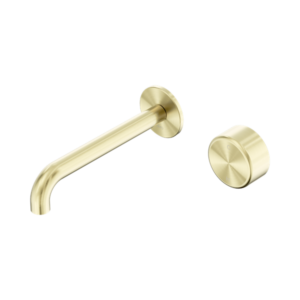 Nero Serenity Progressive Wall Basin Mixer 185mm Spout With Metal Handle Brushed Gold - 24E072BG
