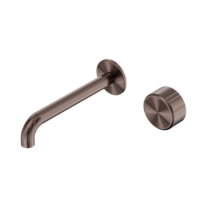 Nero Serenity Progressive Wall Basin Mixer 185mm Spout With Metal Handle Brushed Bronze - 24E072BZ