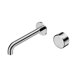 Nero Serenity Progressive Wall Basin Mixer 185mm Spout With Metal Handle Chrome - 24E072CH