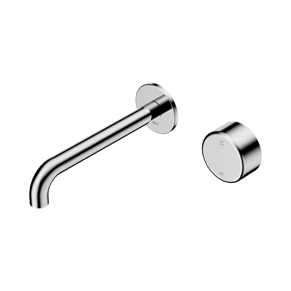Nero Serenity Progressive Wall Basin Mixer 185mm Spout With Metal Handle Chrome - 24E072CH