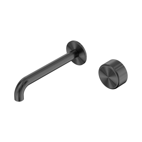 Nero Serenity Progressive Wall Basin Mixer 185mm Spout With Metal Handle Gun Metal - 24E072GM