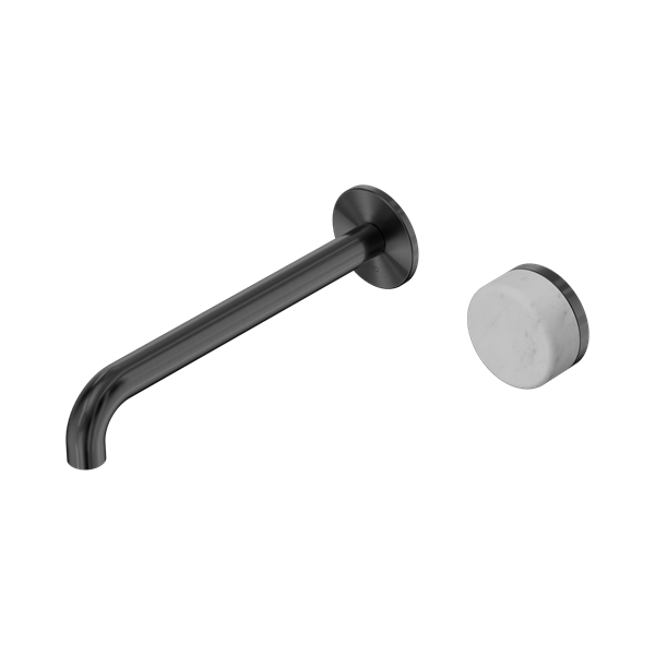 Nero Serenity Progressive Wall Basin Mixer 220mm Spout With Carrara Handle Gun Metal - 24E073GM