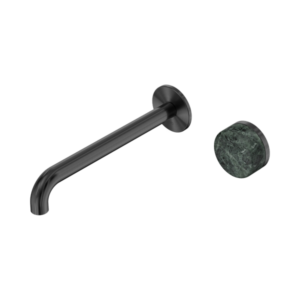 Nero Serenity Progressive Wall Basin Mixer 220mm Spout With Verde Alpi Handle Gun Metal - 24E074GM