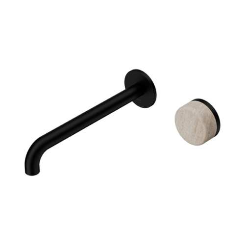 24E075MB-Serenity-Progressive-Wall-Basin-Mixer-220mm-Spout-With-Rome-Travertine-Handle-Matte-Black-Thumb.png Nero Serenity Progressive Wall Basin Mixer 220mm Spout With Rome Travertine Handle Matte Black - 24E075MB