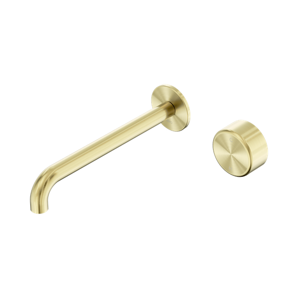 Nero Serenity Progressive Wall Basin Mixer 220mm Spout With Metal Handle Brushed Gold - 24E078BG