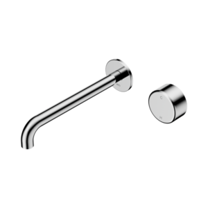 Nero Serenity Progressive Wall Basin Mixer 220mm Spout With Metal Handle Chrome - 24E078CH