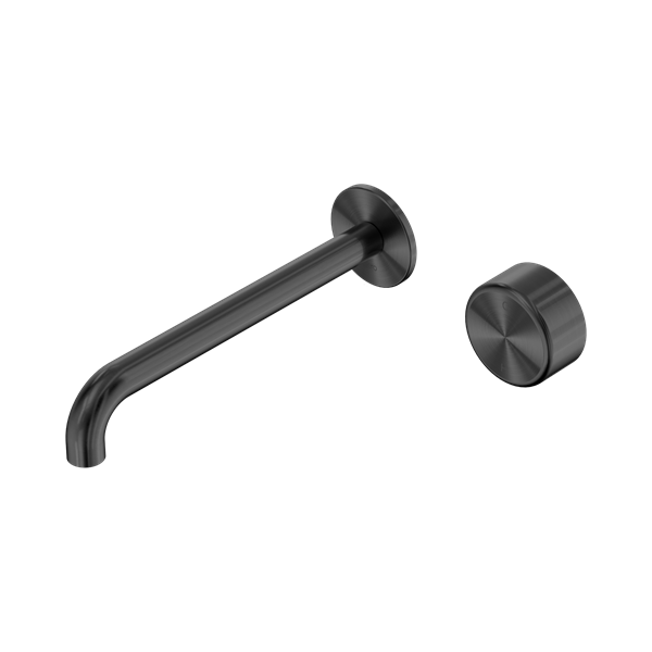 Nero Serenity Progressive Wall Basin Mixer 220mm Spout With Metal Handle Gun Metal - 24E078GM