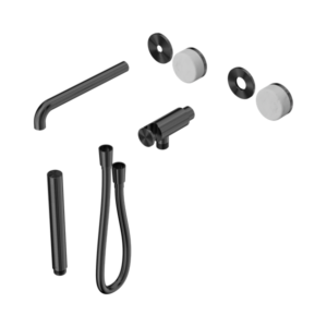 Nero Serenity Progressive Shower System With Spout With Carrara Handle And Slim Shower Trim Kit Only Gun Metal - 24E079GM