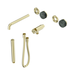 Nero Serenity Progressive Shower System With Spout With Verde Alpi Handle And Slim Shower Trim Kit Only Brushed Gold - 24E080BG