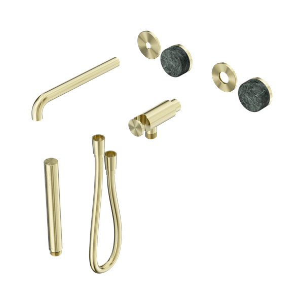 Nero Serenity Progressive Shower System With Spout With Verde Alpi Handle And Slim Shower Trim Kit Only Brushed Gold - 24E080BG