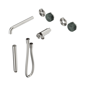 Nero Serenity Progressive Shower System With Spout With Verde Alpi Handle And Slim Shower Trim Kit Only Brushed Nickel - 24E080BN