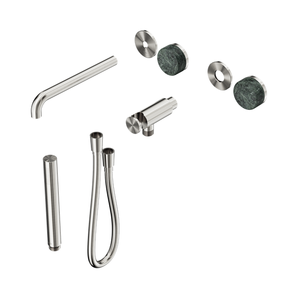 Nero Serenity Progressive Shower System With Spout With Verde Alpi Handle And Slim Shower Trim Kit Only Brushed Nickel - 24E080BN