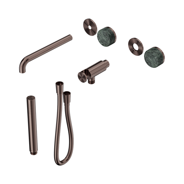 Nero Serenity Progressive Shower System With Spout With Verde Alpi Handle And Slim Shower Trim Kit Only Brushed Bronze - 24E080BZ