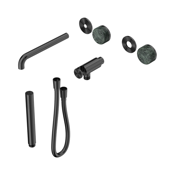 Nero Serenity Progressive Shower System With Spout With Verde Alpi Handle And Slim Shower Trim Kit Only Gun Metal - 24E080GM