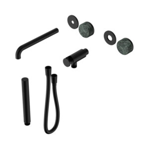 Nero Serenity Progressive Shower System With Spout With Verde Alpi Handle And Slim Shower Trim Kit Only Matte Black - 24E080MB