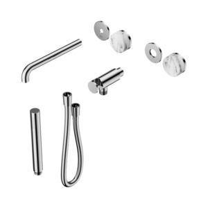 Nero Serenity Progressive Shower System With Spout With Arabescato Corchia Handle And Slim Shower Trim Kit Only Chrome - 24E082CH