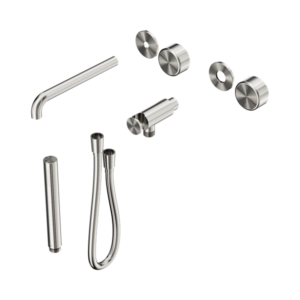 Nero Serenity Progressive Shower System With Spout With Metal Handle And Slim Shower Trim Kit Only Brushed Nickel - 24E084BN