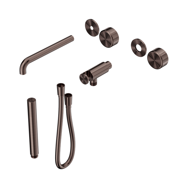 Nero Serenity Progressive Shower System With Spout With Metal Handle And Slim Shower Trim Kit Only Brushed Bronze - 24E084BZ