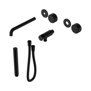 Nero Serenity Progressive Shower System With Spout With Metal Handle And Slim Shower Trim Kit Only Matte Black - 24E084MB