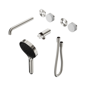 Nero Serenity Progressive Shower System With Spout With Carrara Handle And Serenity Hand Shower Trim Kit Only Brushed Nickel - 24E085BN