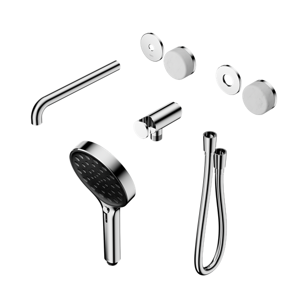 Nero Serenity Progressive Shower System With Spout With Carrara Handle And Serenity Hand Shower Trim Kit Only Chrome - 24E085CH
