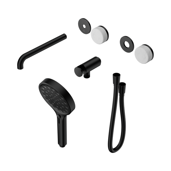 Nero Serenity Progressive Shower System With Spout With Carrara Handle And Serenity Hand Shower Trim Kit Only Matte Black - 24E085MB