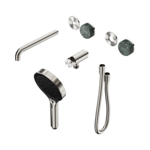 Nero Serenity Progressive Shower System With Spout With Verde Alpi Handle And Serenity Hand Shower Trim Kit Only Brushed Nickel - 24E086BN