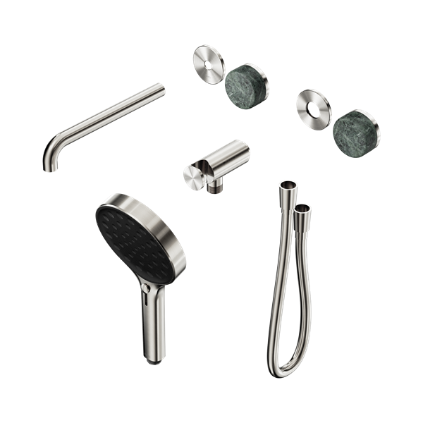 Nero Serenity Progressive Shower System With Spout With Verde Alpi Handle And Serenity Hand Shower Trim Kit Only Brushed Nickel - 24E086BN