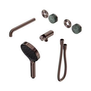 Nero Serenity Progressive Shower System With Spout With Verde Alpi Handle And Serenity Hand Shower Trim Kit Only Brushed Bronze - 24E086BZ