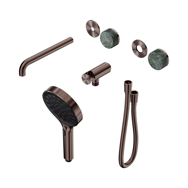 Nero Serenity Progressive Shower System With Spout With Verde Alpi Handle And Serenity Hand Shower Trim Kit Only Brushed Bronze - 24E086BZ