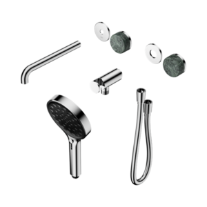Nero Serenity Progressive Shower System With Spout With Verde Alpi Handle And Serenity Hand Shower Trim Kit Only Chrome - 24E086CH
