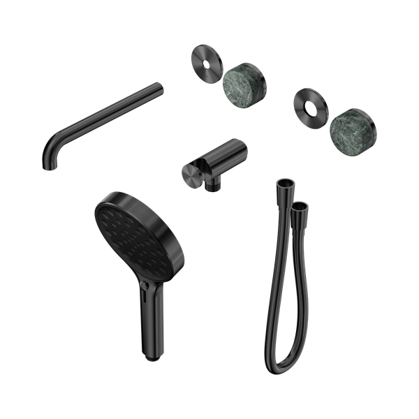 Nero Serenity Progressive Shower System With Spout With Verde Alpi Handle And Serenity Hand Shower Trim Kit Only Gun Metal - 24E086GM