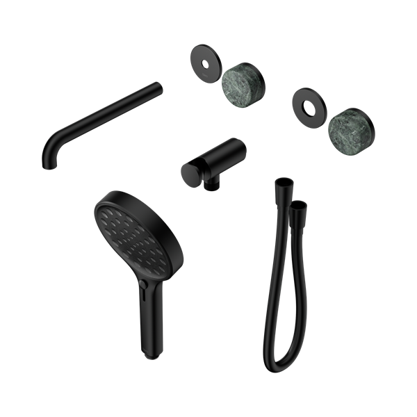 Nero Serenity Progressive Shower System With Spout With Verde Alpi Handle And Serenity Hand Shower Trim Kit Only Matte Black - 24E086MB