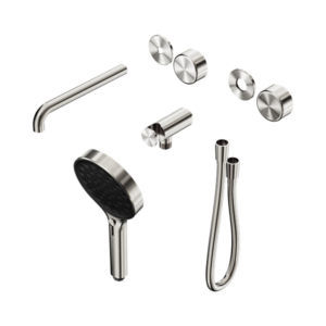 Nero Serenity Progressive Shower System With Spout With Metal Handle And Serenity Hand Shower Trim Kit Only Brushed Nickel - 24E090BN