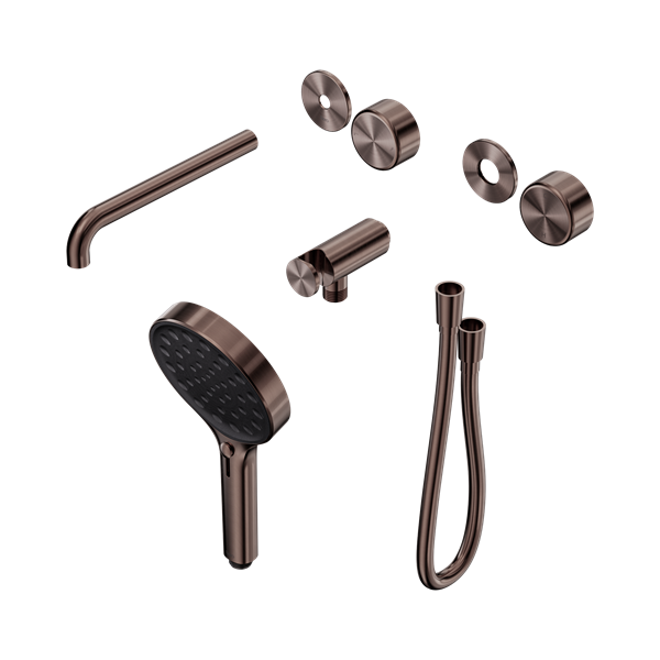 Nero Serenity Progressive Shower System With Spout With Metal Handle And Serenity Hand Shower Trim Kit Only Brushed Bronze - 24E090BZ
