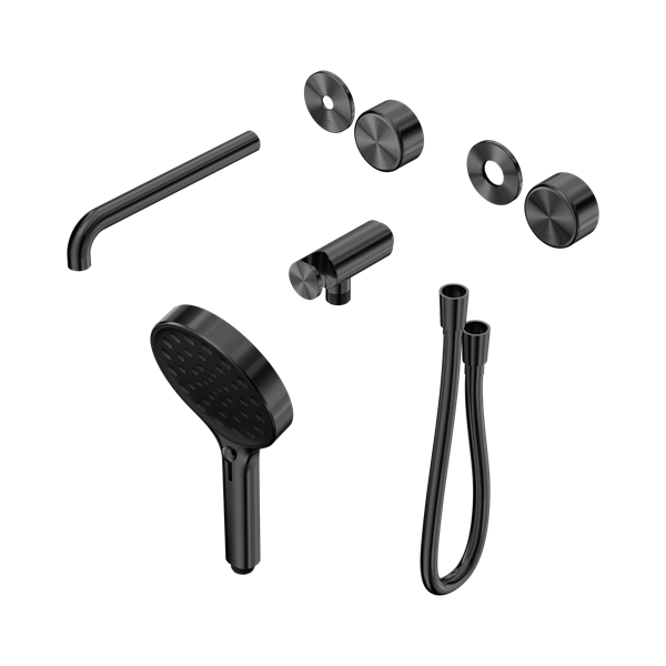 Nero Serenity Progressive Shower System With Spout With Metal Handle And Serenity Hand Shower Trim Kit Only Gun Metal - 24E090GM