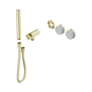 Nero Serenity Progressive Shower System With Carrara Handle And Slim Shower Trim Kit Only Brushed Gold - 24E091BG