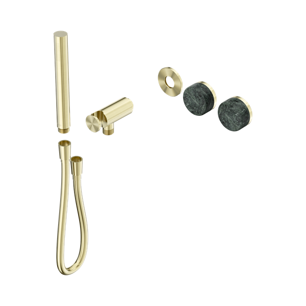 Nero Serenity Progressive Shower System With Verde Alpi Handle And Slim Shower Trim Kit Only Brushed Gold - 24E092BG