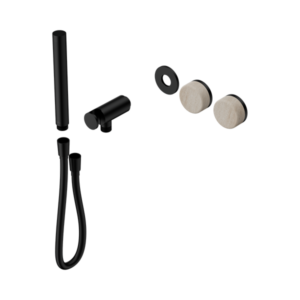 Nero Serenity Progressive Shower System With Rome Travertine Handle And Slim Shower Trim Kit Only Matte Black - 24E093MB