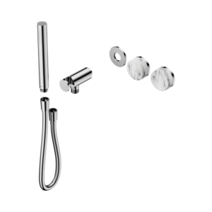 Nero Serenity Progressive Shower System With Arabescato Corchia Handle And Slim Shower Trim Kit Only Chrome - 24E094CH