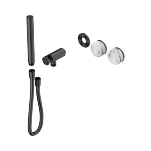 Nero Serenity Progressive Shower System With Arabescato Corchia Handle And Slim Shower Trim Kit Only Gun Metal - 24E094GM