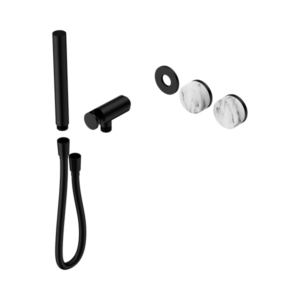 Nero Serenity Progressive Shower System With Arabescato Corchia Handle And Slim Shower Trim Kit Only Matte Black - 24E094MB