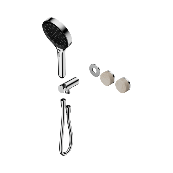 Nero Serenity Progressive Shower System With Rome Travertine Handle And Serenity Hand Shower Trim Kit Only Chrome - 24E099CH