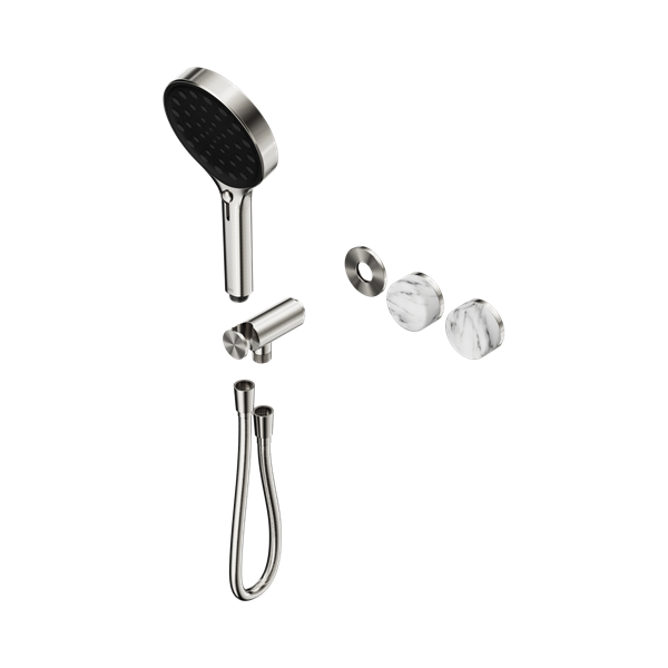 Nero Serenity Progressive Shower System With Arabescato Corchia Handle And Serenity Hand Shower Trim Kit Only Brushed Nickel - 24E100BN