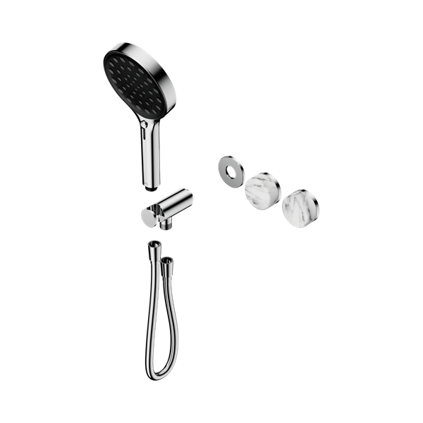 Nero Serenity Progressive Shower System With Arabescato Corchia Handle And Serenity Hand Shower Trim Kit Only Chrome - 24E100CH