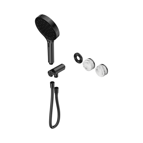Nero Serenity Progressive Shower System With Arabescato Corchia Handle And Serenity Hand Shower Trim Kit Only Gun Metal - 24E100GM