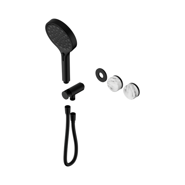Nero Serenity Progressive Shower System With Arabescato Corchia Handle And Serenity Hand Shower Trim Kit Only Matte Black - 24E100MB