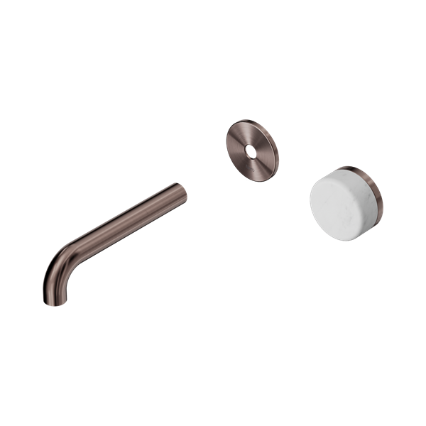 Nero Serenity Progressive Wall Basin Mixer 160mm Spout With Carrara Handle Trim Kit Only Brushed Bronze - 24E103BZ