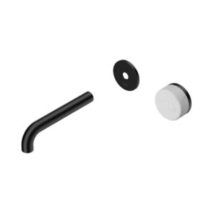 Nero Serenity Progressive Wall Basin Mixer 160mm Spout With Carrara Handle Trim Kit Only Matte Black - 24E103MB
